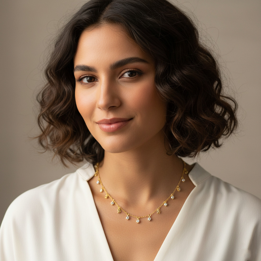 6 Ct DiamondS Chain Necklace- Amazing Sparkle-Certified-FREE DIAMOND STUDS