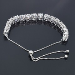 17 Ct White Diamond Tennis Bracelet, Adjustable Style – Free Diamond Studs