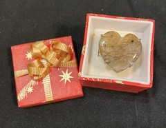 Handcrafted Lodolite Quartz Heart Shaped Sterling Silver 925 Ring Size 8