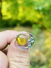 UNIQUE 925 STERLING SILVER CRESCENT MOON ADJUSTABLE SIZE RING JEWELRY WICCAN