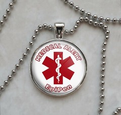 EpiPen Medical Alert Pendant Necklace