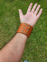 Shark fossil cuff bracelet genuine Buffalo Bison Leather to wrist size