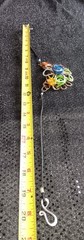 Multicolored Handmade Artsy Aluminum Wire Design Pendant Necklace Satin Cord