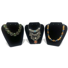 Artisan-Style Necklaces Lot of 3 Aztec Multicolor, Green Gold Links, Brown Balls