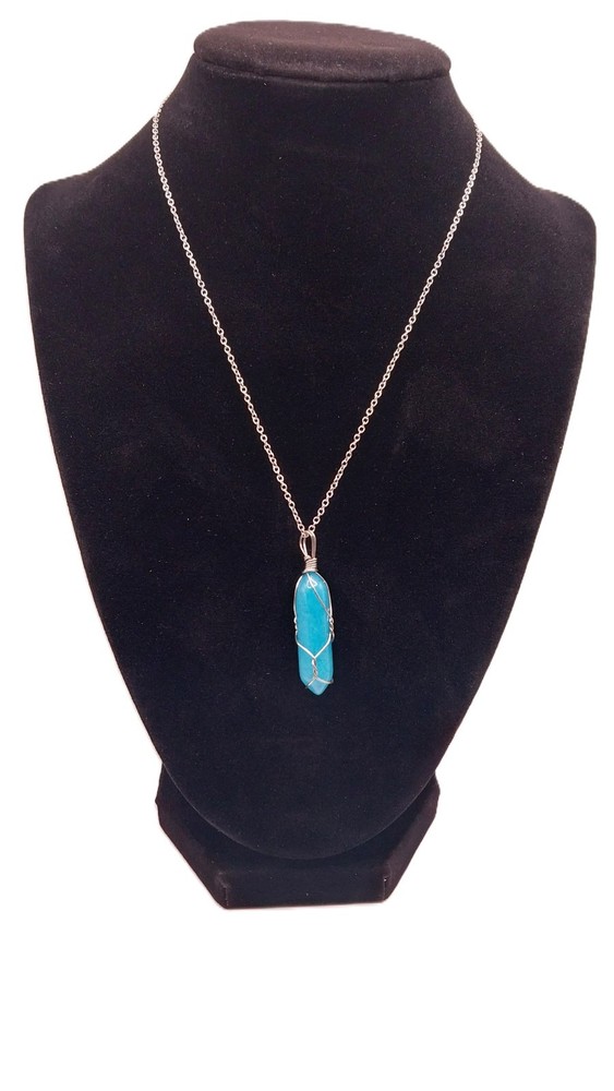 Handcrafted Wire Wrapped Natural Stone Chakra Healing Gemstone Pendant