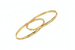Vintage 14K Gold Filled Set Pair Bangles 4.5mm Mirror Polish Handcrafted Stacka