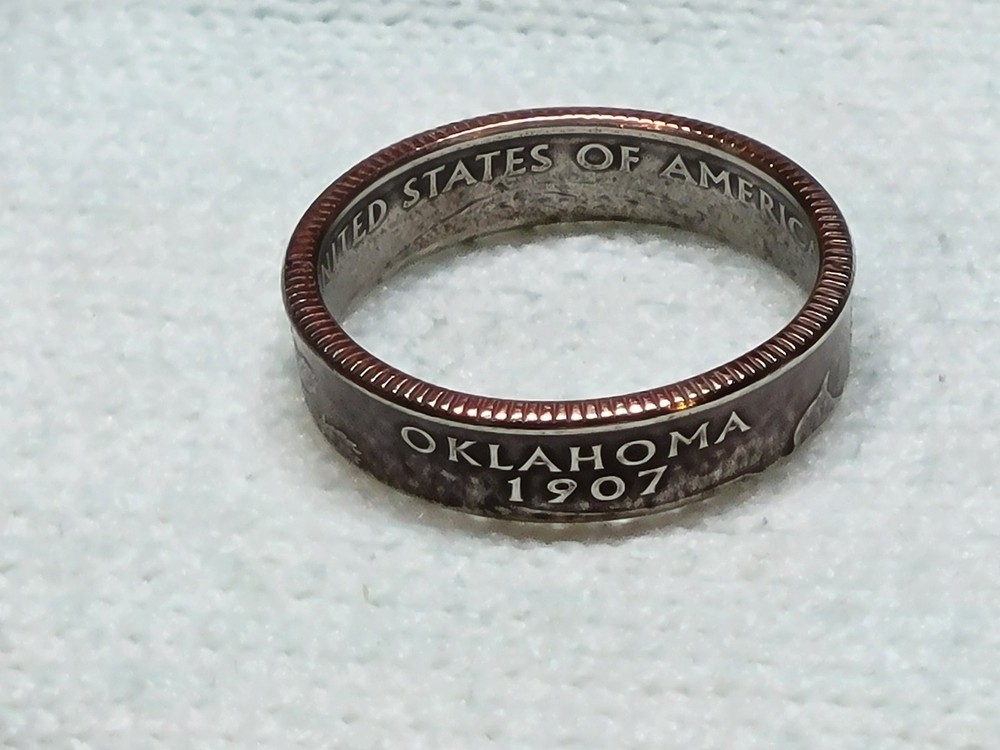 OKLAHOMA – Size 12 State Quarter Coin Ring