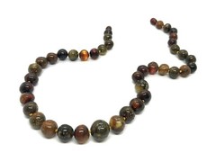 AMBER NECKLACE Gift Natural BALTIC AMBER Oval Round Beads Jewelry 25,3g 14722