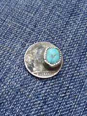 Vintage Handmade Sterling Silver Turquoise Buffalo Nickel Artisan Jewelry Piece