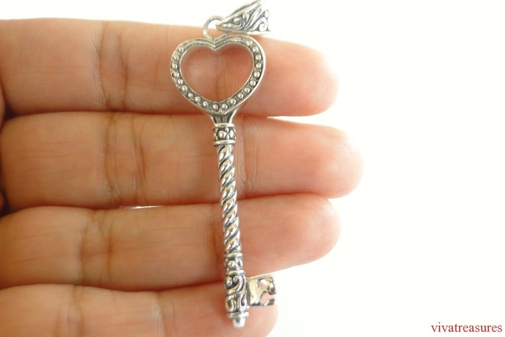Sterling Silver Key No Stone 925 Pendant