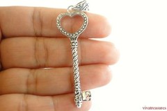 Sterling Silver Key No Stone 925 Pendant