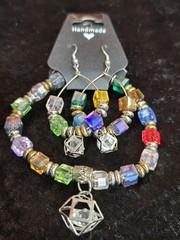 Multicolor Handmade Jewelry Bracelet & Earrings Set North Star Jewelry & More