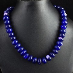 Most Brilliant Blue Sapphire 900.00 Cts Beaded Best Jewelery Necklace RK 02 E741