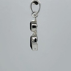 Round & Teardrop BLACK ONYX Pendant 925 STERLING SILVER Genuine & Natural #35e