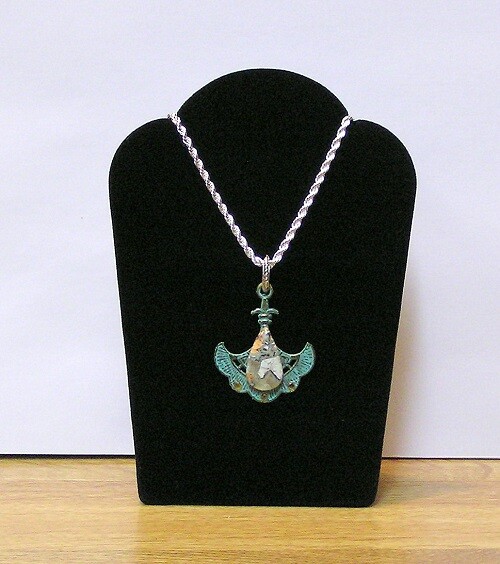 Maligano Jasper Necklace Set In Green Gilded Brass Accented W/Mexican Fire Opal