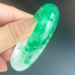 Certified Grade A Icy Green 54-55mm Natural Burma Jade jadeite Bangle