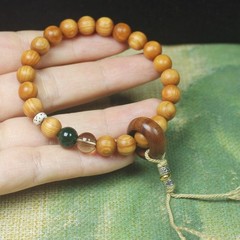 8mm Cypress Wood Meditation Mala Beads Round Buddhist Prayer Bead Bracelet