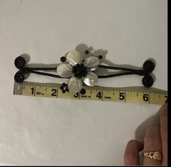 Cuff Bracelet Womens Handcrafted Natural Stone Flower Mother of Pear Glam Gift