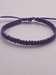 Handmade Light Purple Macrame Square Knot Adjustable Bracelet