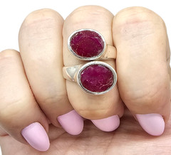 11 carat Ruby Ring, Size 8.5, 40th Anniversary Stone, Sterling Silver, July