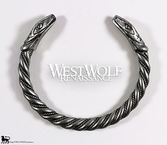Silver Viking Snake Bracelet/Torc/Torque — Norse/Medieval/Jewelry/Ragnar/Skyrim