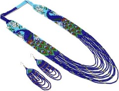 Handmade Necklace Seed Bead Boho American Style Nativ Beaded Multi Strand