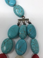 Gemstone Beaded Necklace Sterling Silver Multi Strand – 17 inch Length