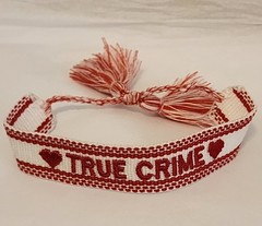 ♡ TRUE CRIME ♡ bracelet ~ Red and White ~ adjustable