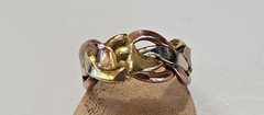 Handcrafted Mixed Metal Ring Braided Copper Brass Nickel Minimalist Industrial