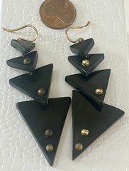 Ashley Pittman Earrings AP Dangle Pierced Drop Not Signed Vintage Estate As Is