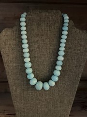 Amazonite 5-8mm Roundel Beads 16” Strand Handmade Chain 925 Silver Necklace