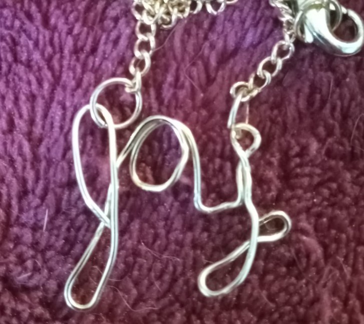 14k Gold Filled GF Joy Word Wire Pendant Plate Chain Necklace Name Bible Verse