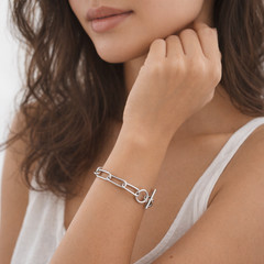 Paper Clip Bracelet – Surgical Stainless Steel – Toggle Clasp