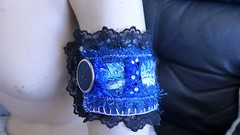 HANDMADE STATEMENT BRACELET SOFT FABRIC WITH BEADS LACE NO METAL NO STONE GIFT