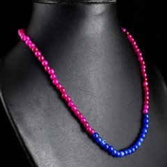 Single Strand Round Shape Ruby & Onyx 106.Cts Beaded Necklace Jewelry RK 49 E772
