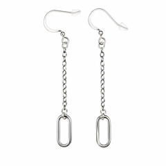 Paperclip Dangle Earrings 925 Sterling Silver Wires Minimalist Gift for Women