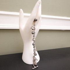 Novica bracelet artisan crafted bell charms sterling silver Indonesia 7.25 in