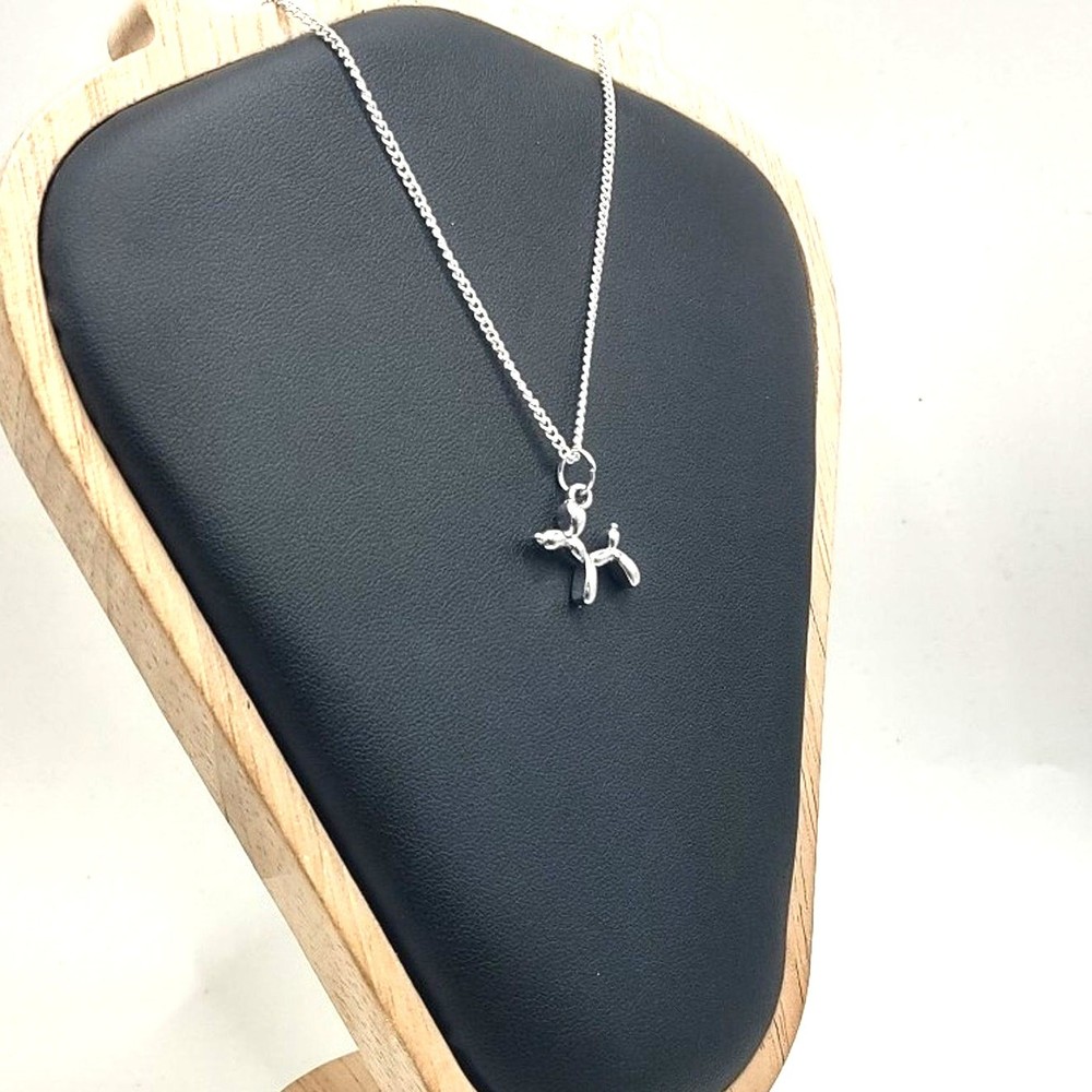 925 Silver Necklace w/ Balloon Animal Dog Pendant Anniversary Birthday Gift NEW