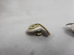 COURTNEY PETERSON STERLING SILVER & BRASS SPIRAL SHELL PIERCED EARRINGS