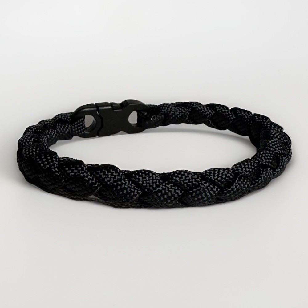 Black Minimalist Paracord Bracelet Custom Size Handmade Everyday Wear