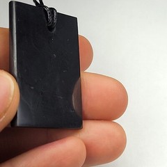 Shungite Emf Protection Necklace Flower of life Engraved Pendant Rectangle