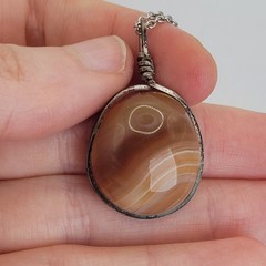 5 Interchangeable Dainty Polished Stone Jasper turritella Agate Pendant Necklace