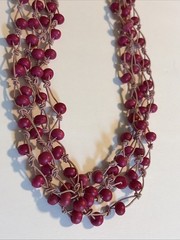 Handmade Ukrainian Wood Bead Multi Strand Necklace:Ethnic Style Jewelry-Vintage