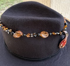 VTG ARTISAN MURANO MULTI-SHAPE BEADED NECKLACE TEARDROP GLAS/BOHO/FLOWER PENDANT
