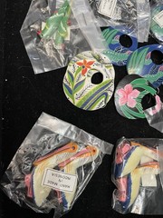 Lot of 13 Hand Painted Wooden Earrings Handmade in Indonesia Tropical Birds