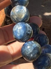 Lepidolite Kyanite Beaded Bracelet Natural Crystal Gemstone 14/15mm