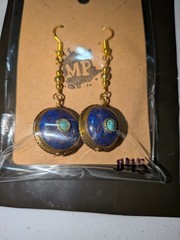 Lapis Lazuli Stone Earrings With Turquoise Accents And Gold Plated Beads