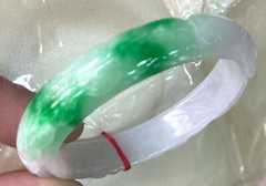 Certified Green 55-56mm Natural Grade A Burma Jade Hand carving jadeite Bangle