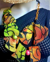 Nita Angeletti OOAK Art To Wear Fall Leaves Statement Necklace
