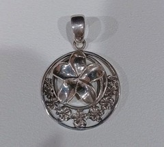 Handmade Frangipani Flower Pendant. 925 SS